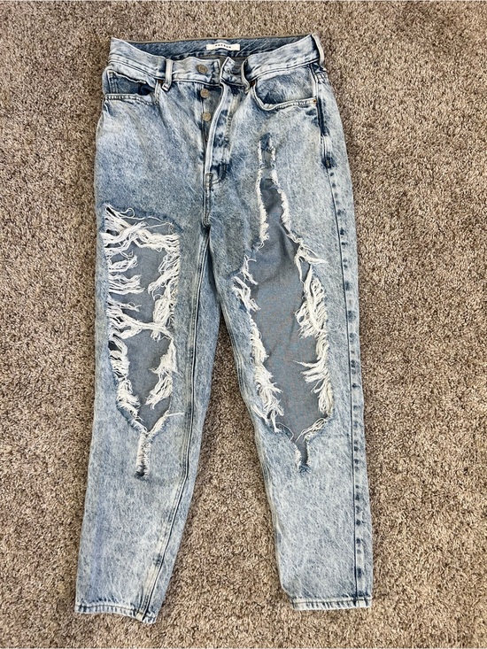 PacSun Denim - PacSun Acid Wash Distressed High Rise Jeans Ankle Length Women's 27 Button fly